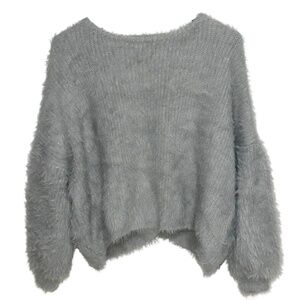 Francesca's Open Back Cashmere Sweater Gray Small